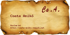 Csete Anikó névjegykártya